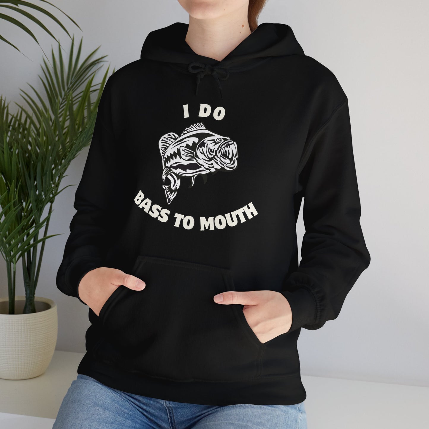 Funny Fishing Hoodie - I Do Bass To Mouth Sweatshirt, Gift for Anglers, Fishing Outfit, Hooded Pullover, Fathers Day Gift