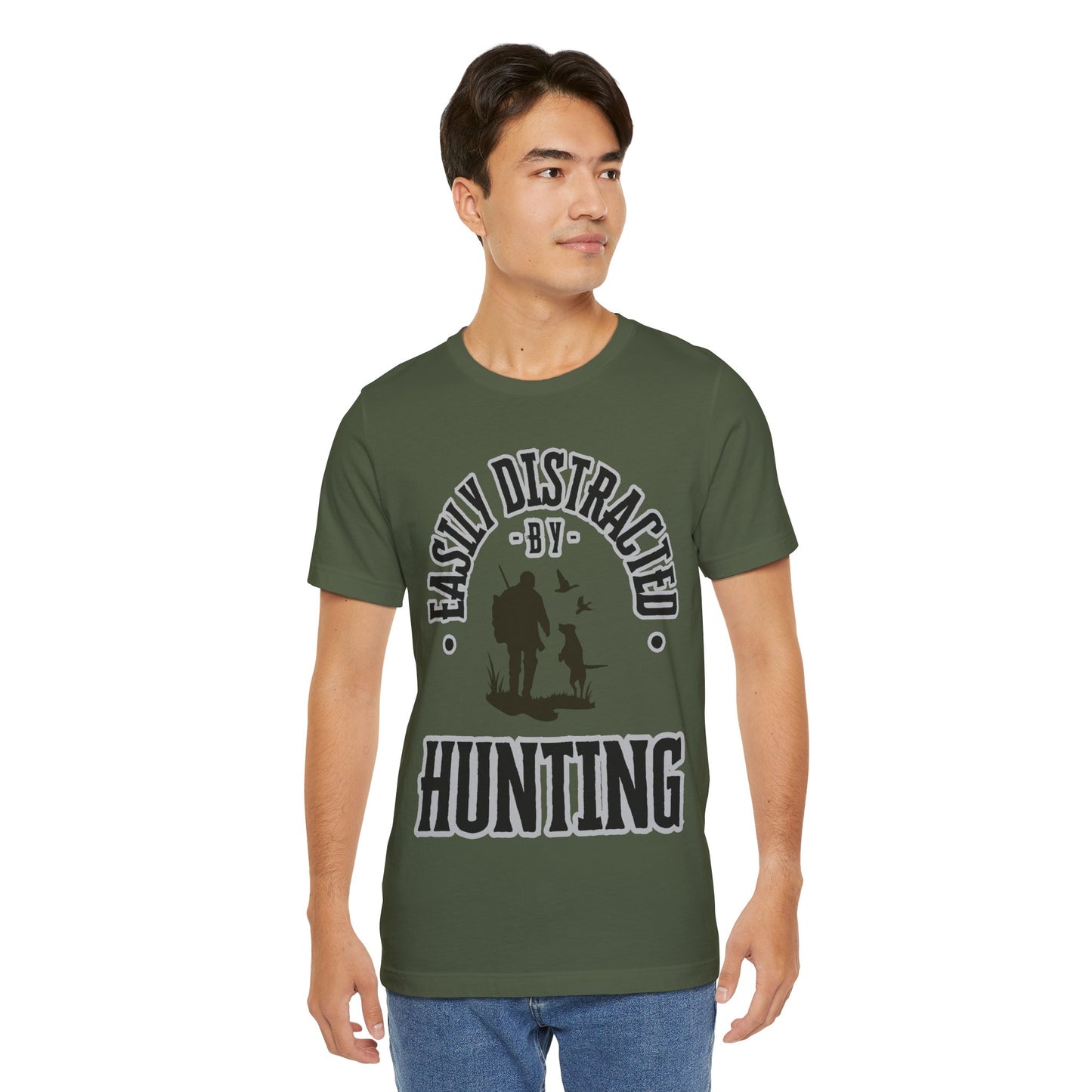 Easily Distracted by Hunting Tee, Duck Hunting T-Shirt, Funny Hunting Shirt, Gift for Hunting Enthusiasts, Perfect for Camping