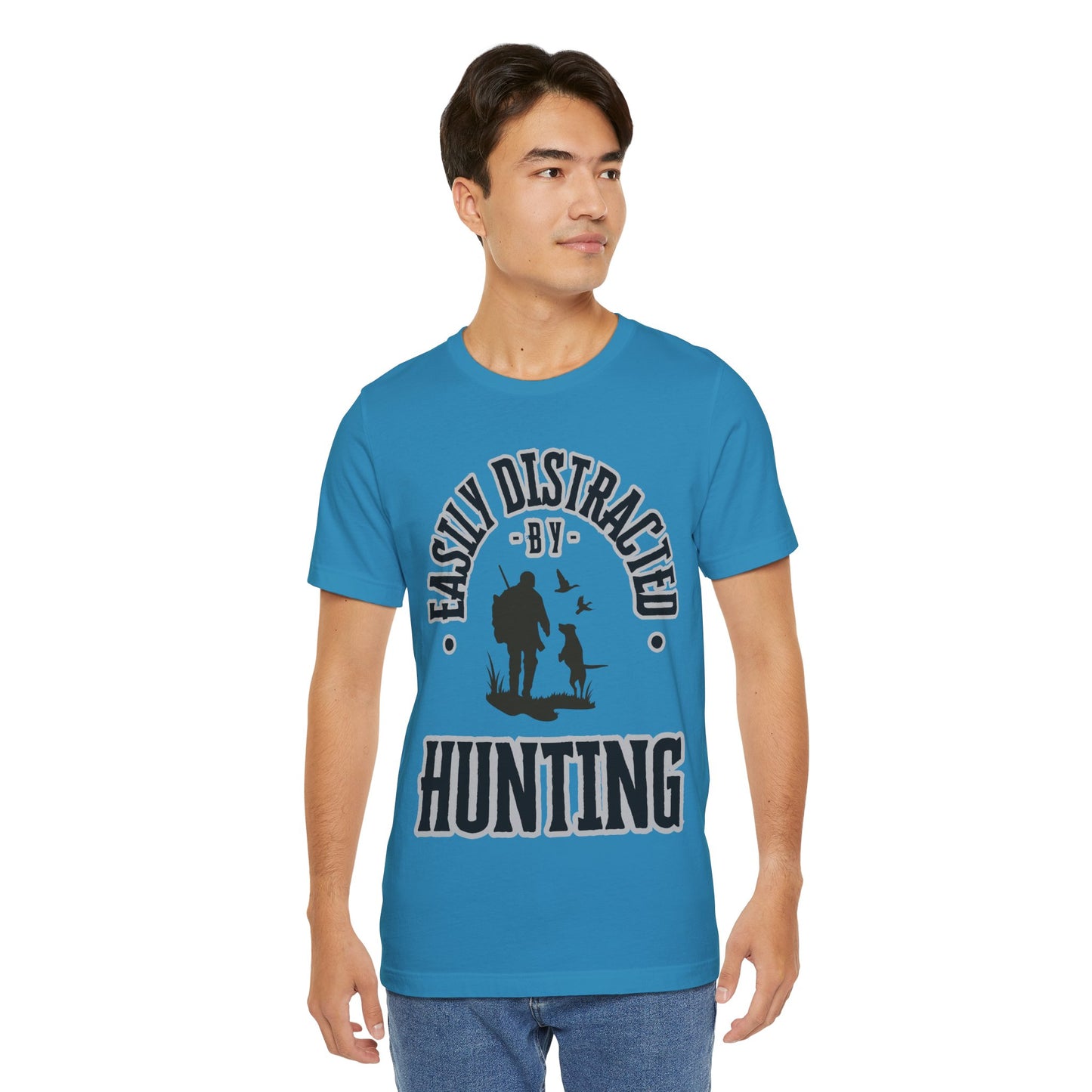 Easily Distracted by Hunting Tee, Duck Hunting T-Shirt, Funny Hunting Shirt, Gift for Hunting Enthusiasts, Perfect for Camping