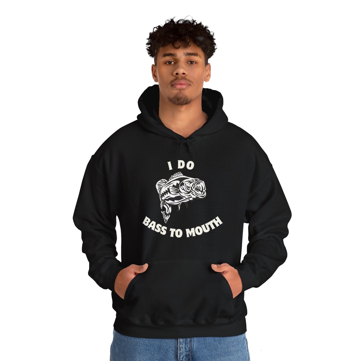 Funny Fishing Hoodie - I Do Bass To Mouth Sweatshirt, Gift for Anglers, Fishing Outfit, Hooded Pullover, Fathers Day Gift