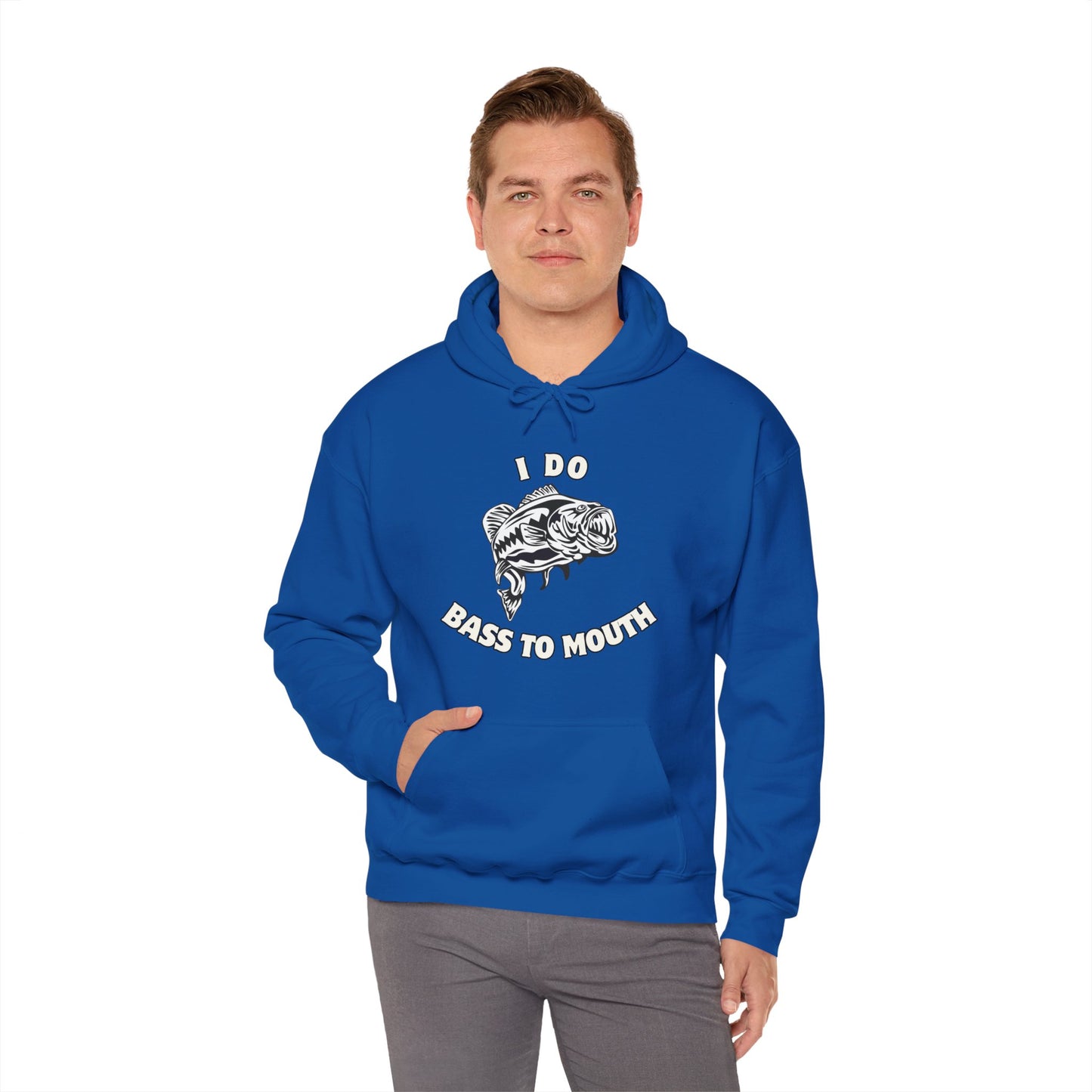 Funny Fishing Hoodie - I Do Bass To Mouth Sweatshirt, Gift for Anglers, Fishing Outfit, Hooded Pullover, Fathers Day Gift
