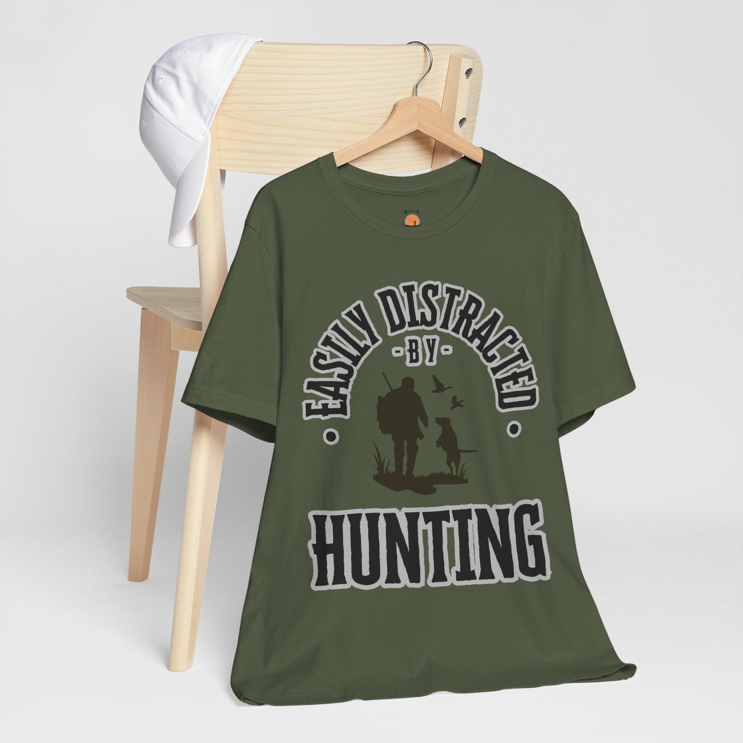 Easily Distracted by Hunting Tee, Duck Hunting T-Shirt, Funny Hunting Shirt, Gift for Hunting Enthusiasts, Perfect for Camping