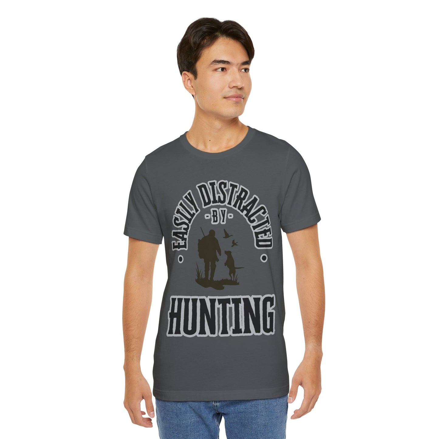 Easily Distracted by Hunting Tee, Duck Hunting T-Shirt, Funny Hunting Shirt, Gift for Hunting Enthusiasts, Perfect for Camping