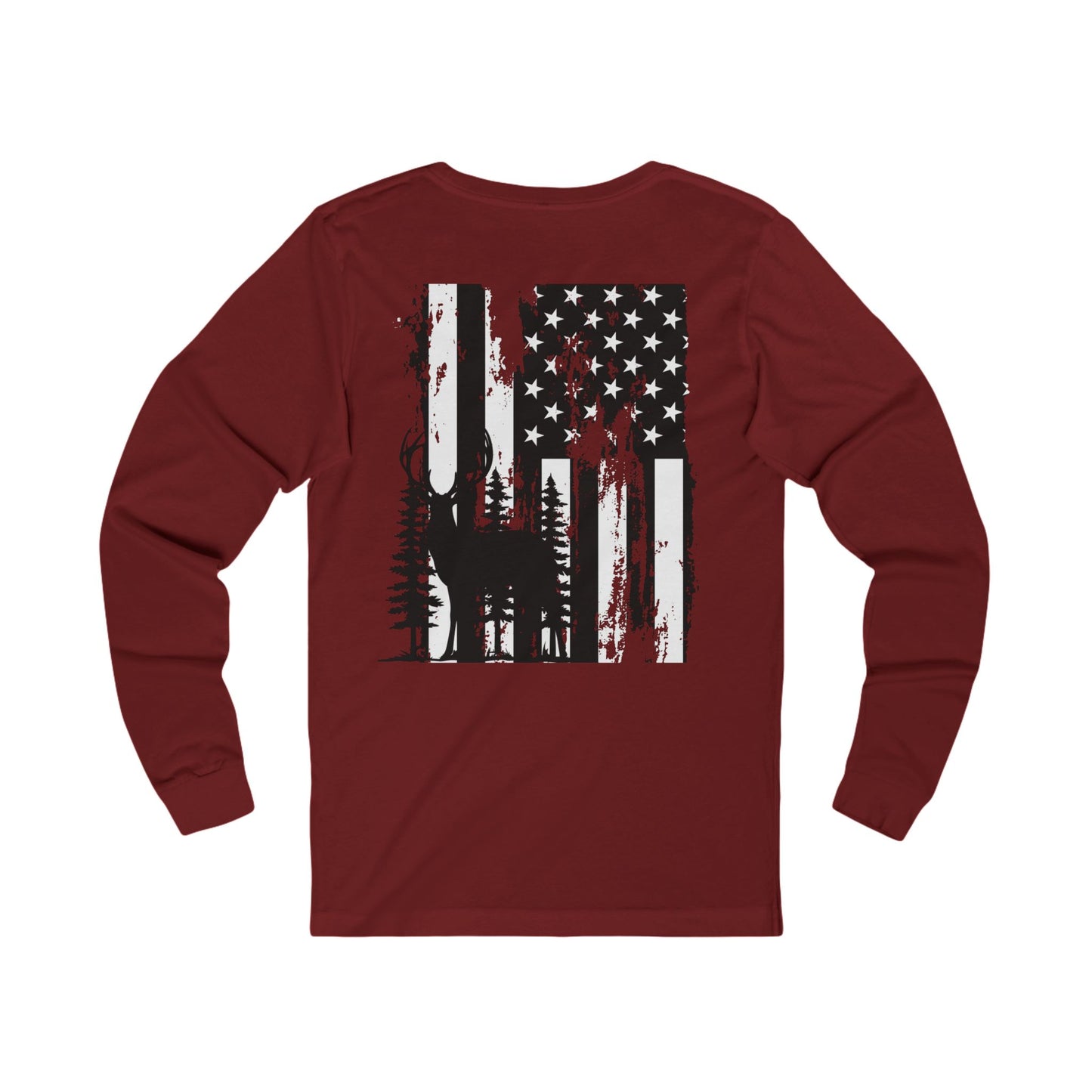 Deer Hunting Long Sleeve T-Shirt Hunting Shirt for Men Skull & Crow Graphic Tee Outdoor Apparel Rustic Wildlife Shirt Gift for Hunters