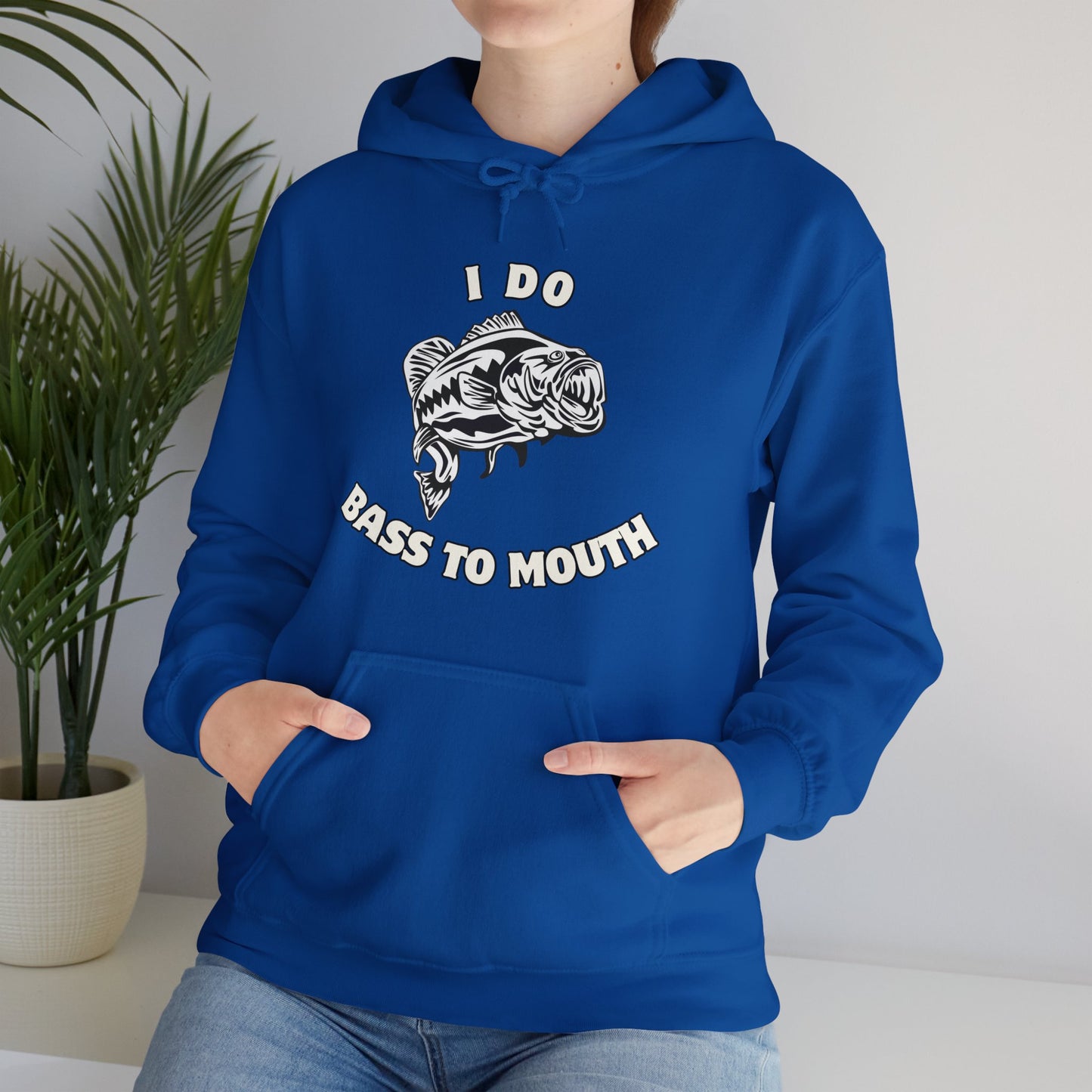 Funny Fishing Hoodie - I Do Bass To Mouth Sweatshirt, Gift for Anglers, Fishing Outfit, Hooded Pullover, Fathers Day Gift
