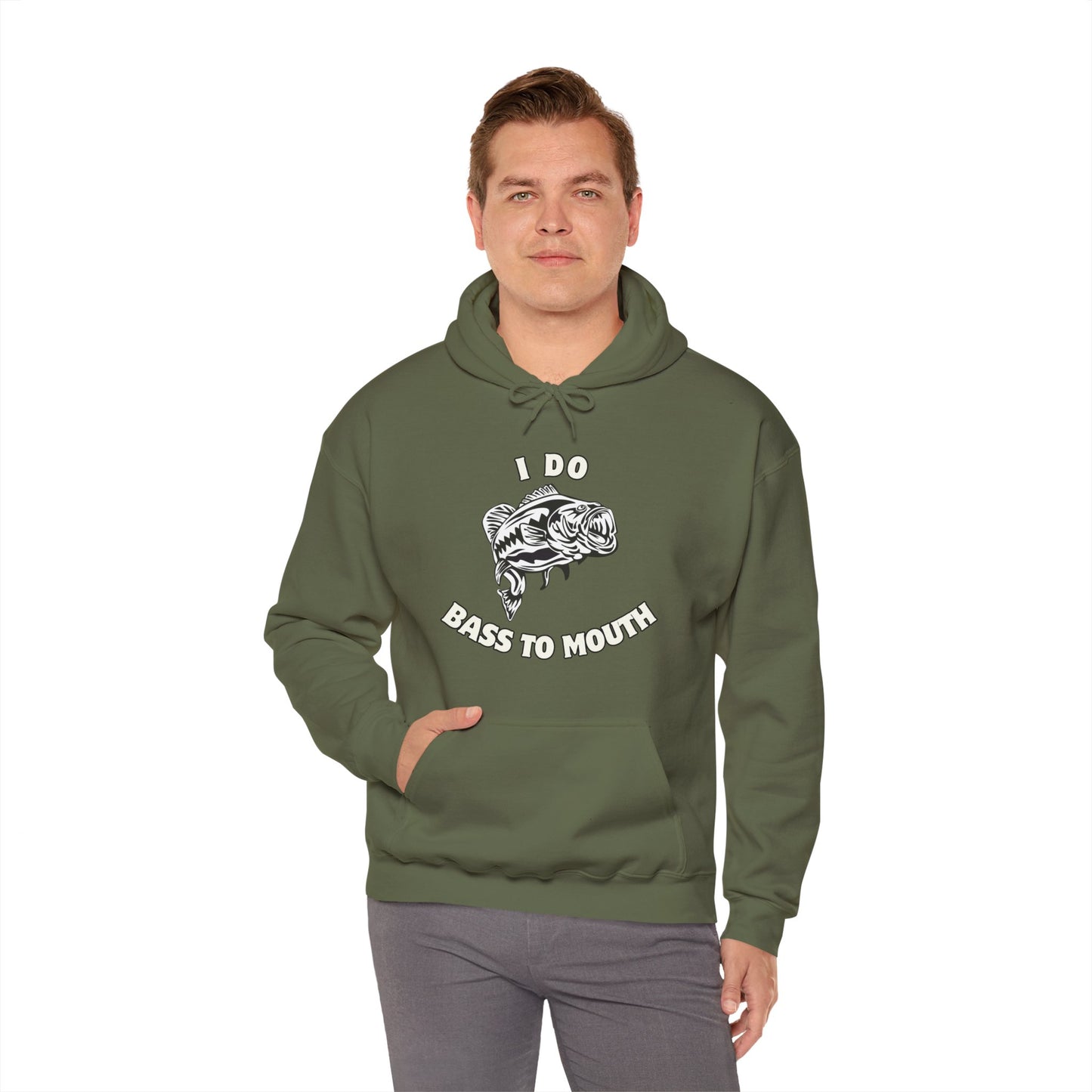 Funny Fishing Hoodie - I Do Bass To Mouth Sweatshirt, Gift for Anglers, Fishing Outfit, Hooded Pullover, Fathers Day Gift