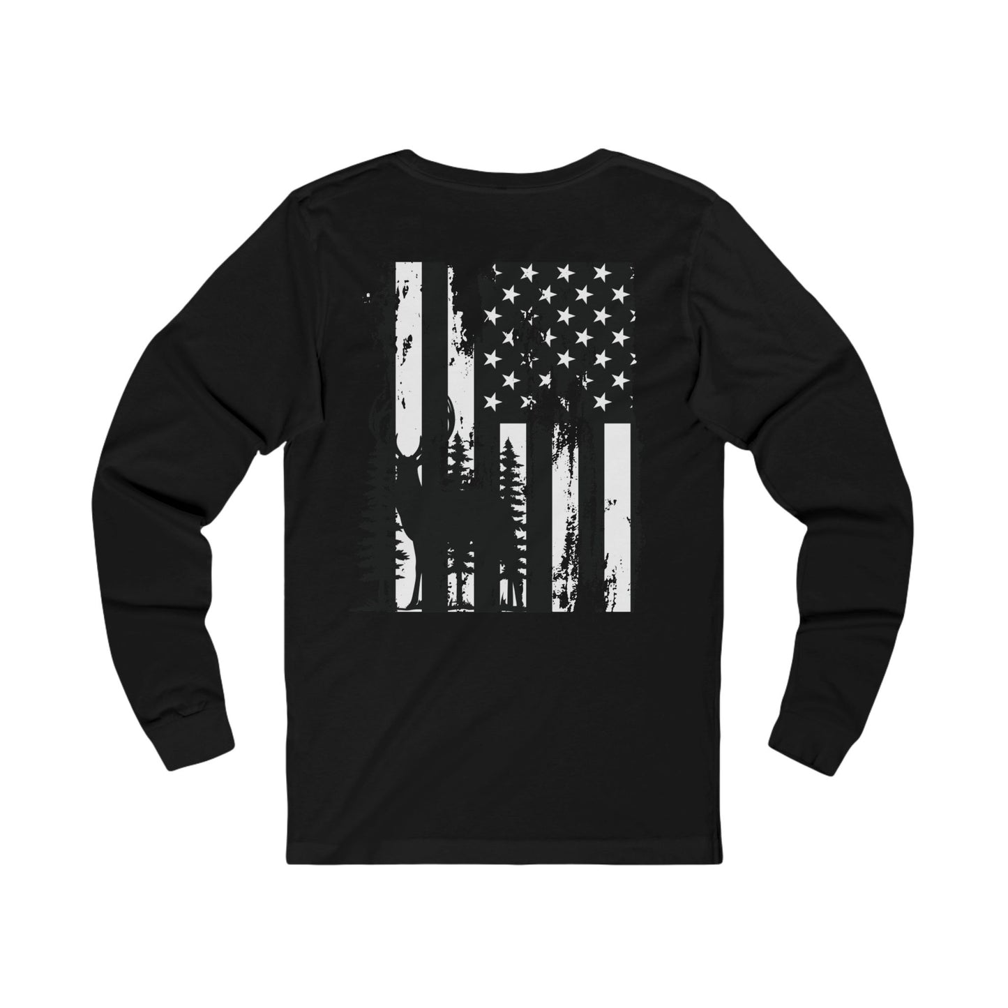 Deer Hunting Long Sleeve T-Shirt Hunting Shirt for Men Skull & Crow Graphic Tee Outdoor Apparel Rustic Wildlife Shirt Gift for Hunters