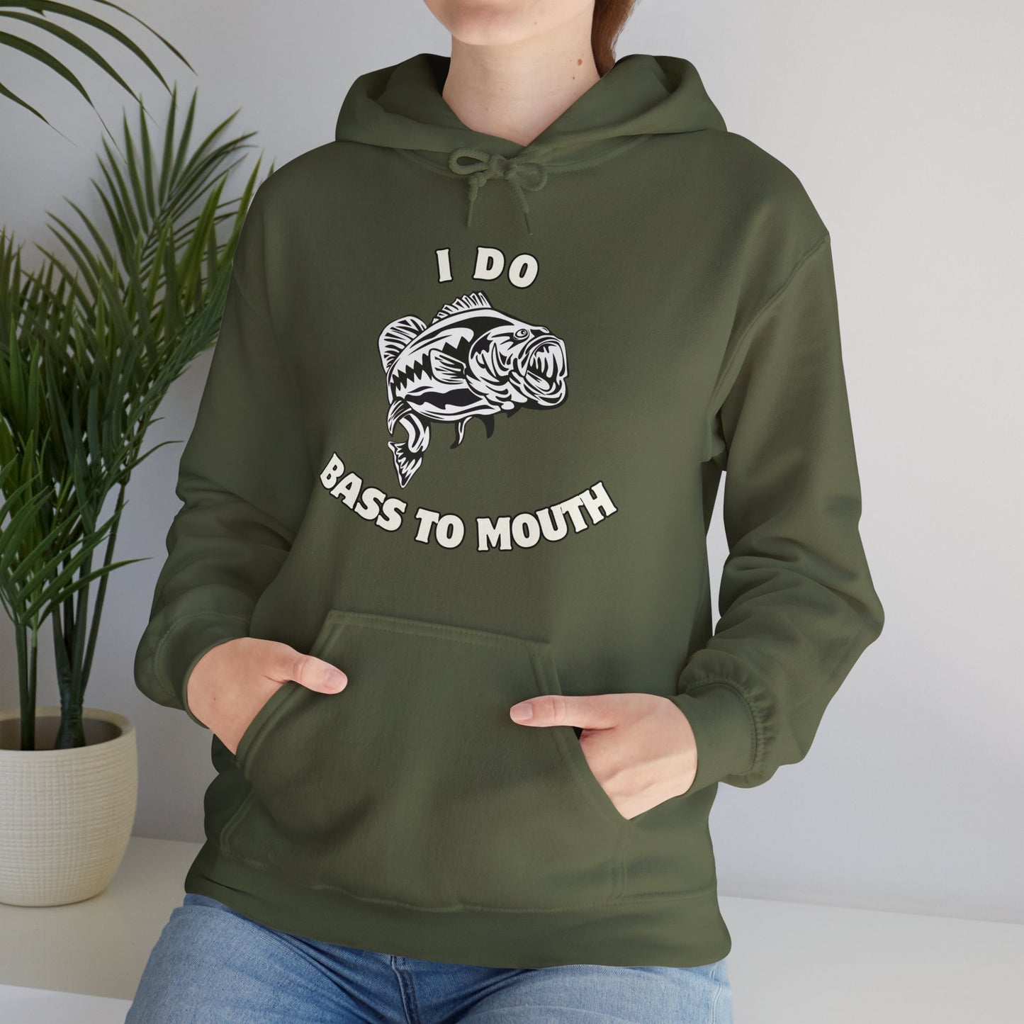Funny Fishing Hoodie - I Do Bass To Mouth Sweatshirt, Gift for Anglers, Fishing Outfit, Hooded Pullover, Fathers Day Gift