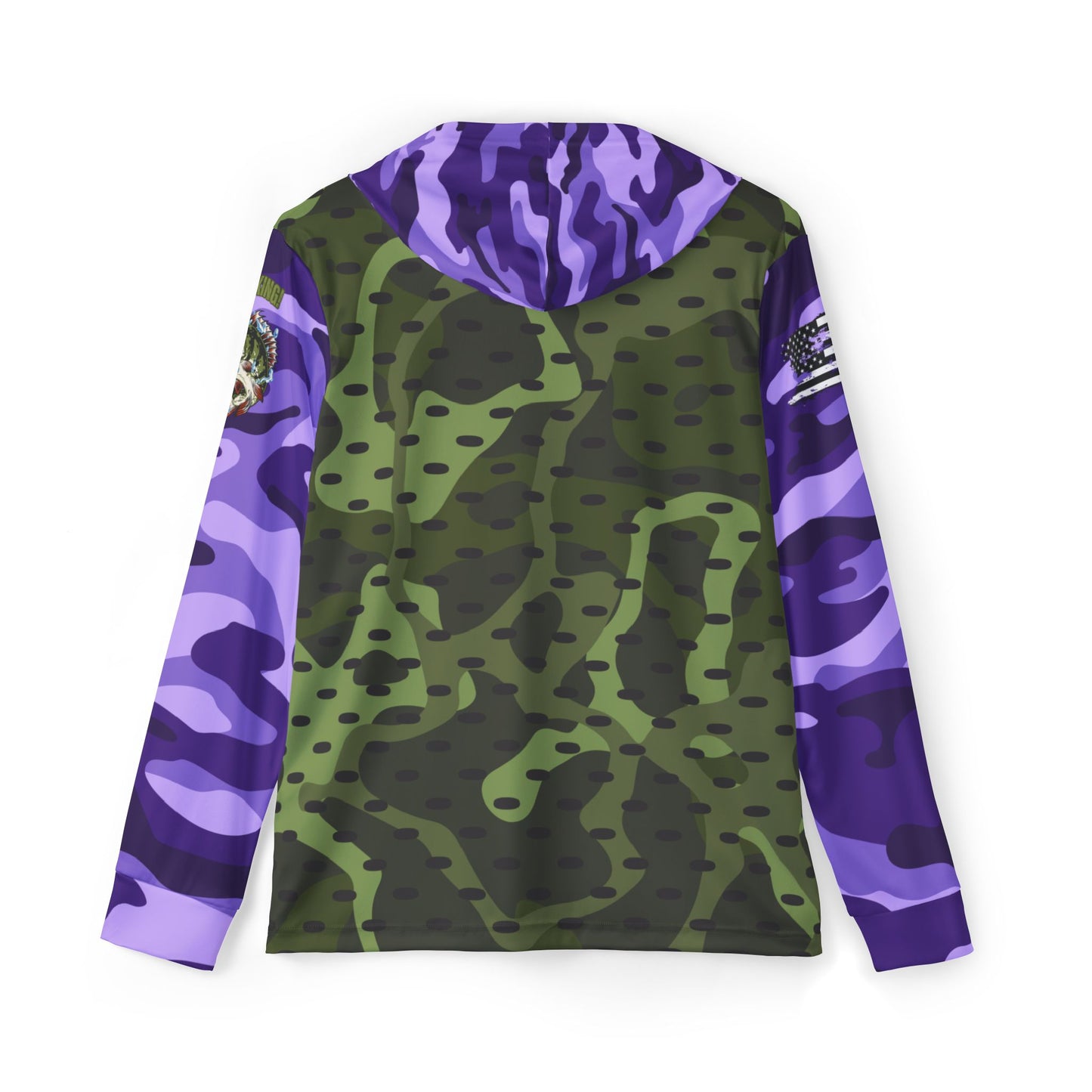 Bass King Swamp Green and Purple Sun Hoodie and Neck Gaiter Bundle