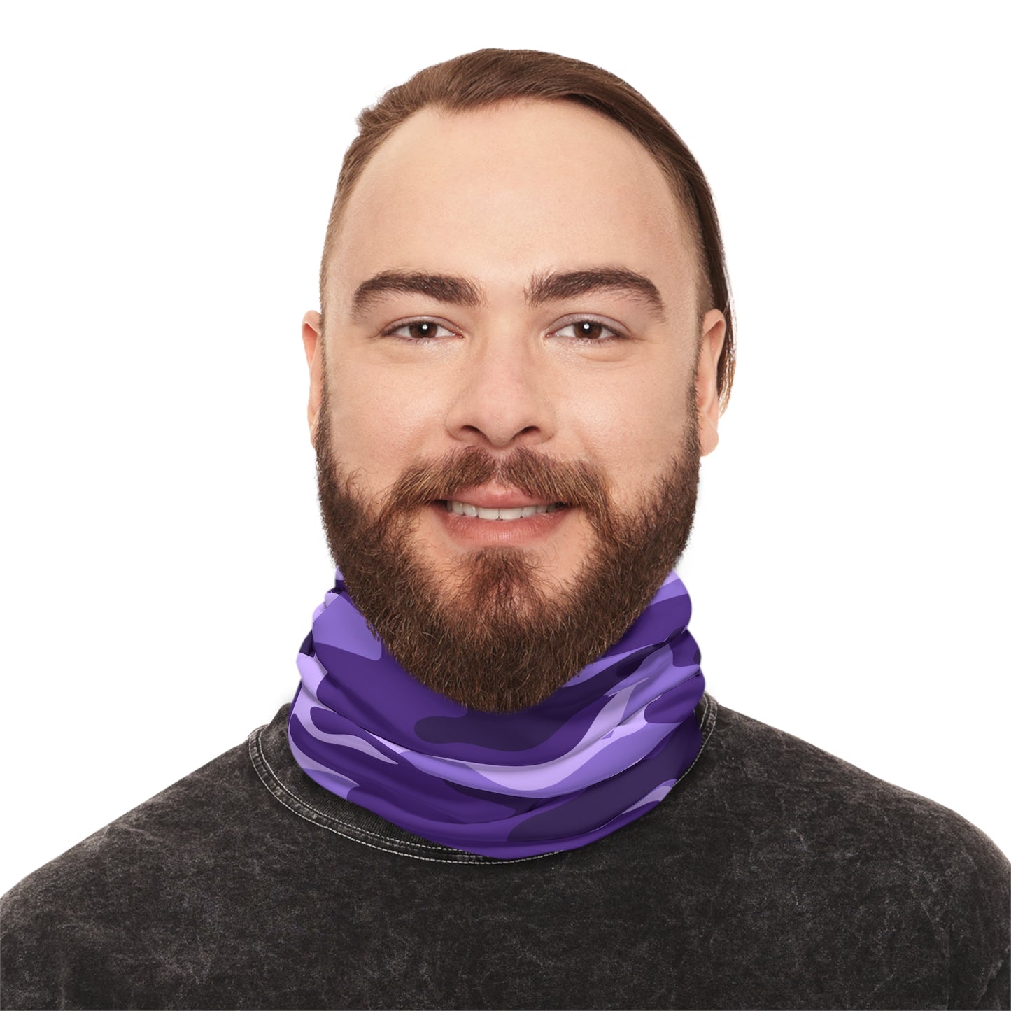 Bass King Swamp Green and Purple Sun Hoodie and Neck Gaiter Bundle