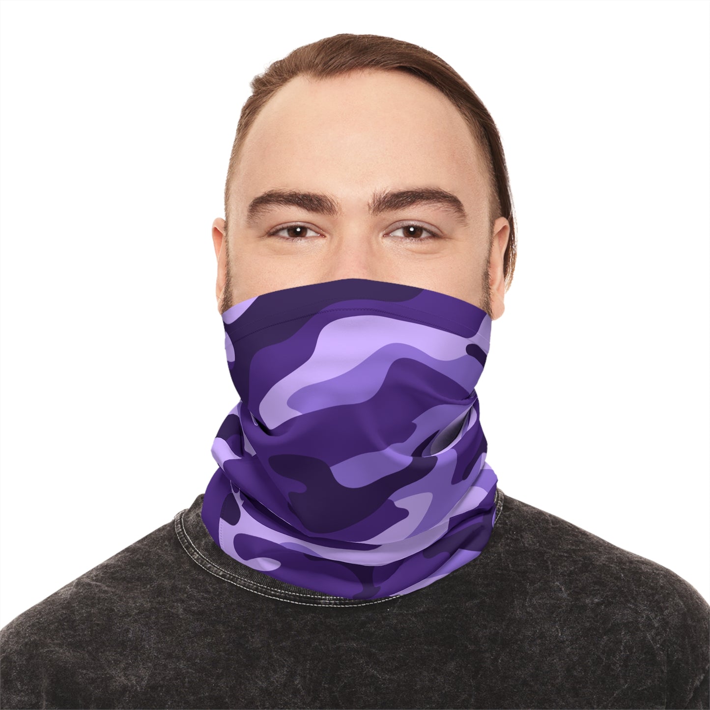 Bass King Swamp Green and Purple Sun Hoodie and Neck Gaiter Bundle