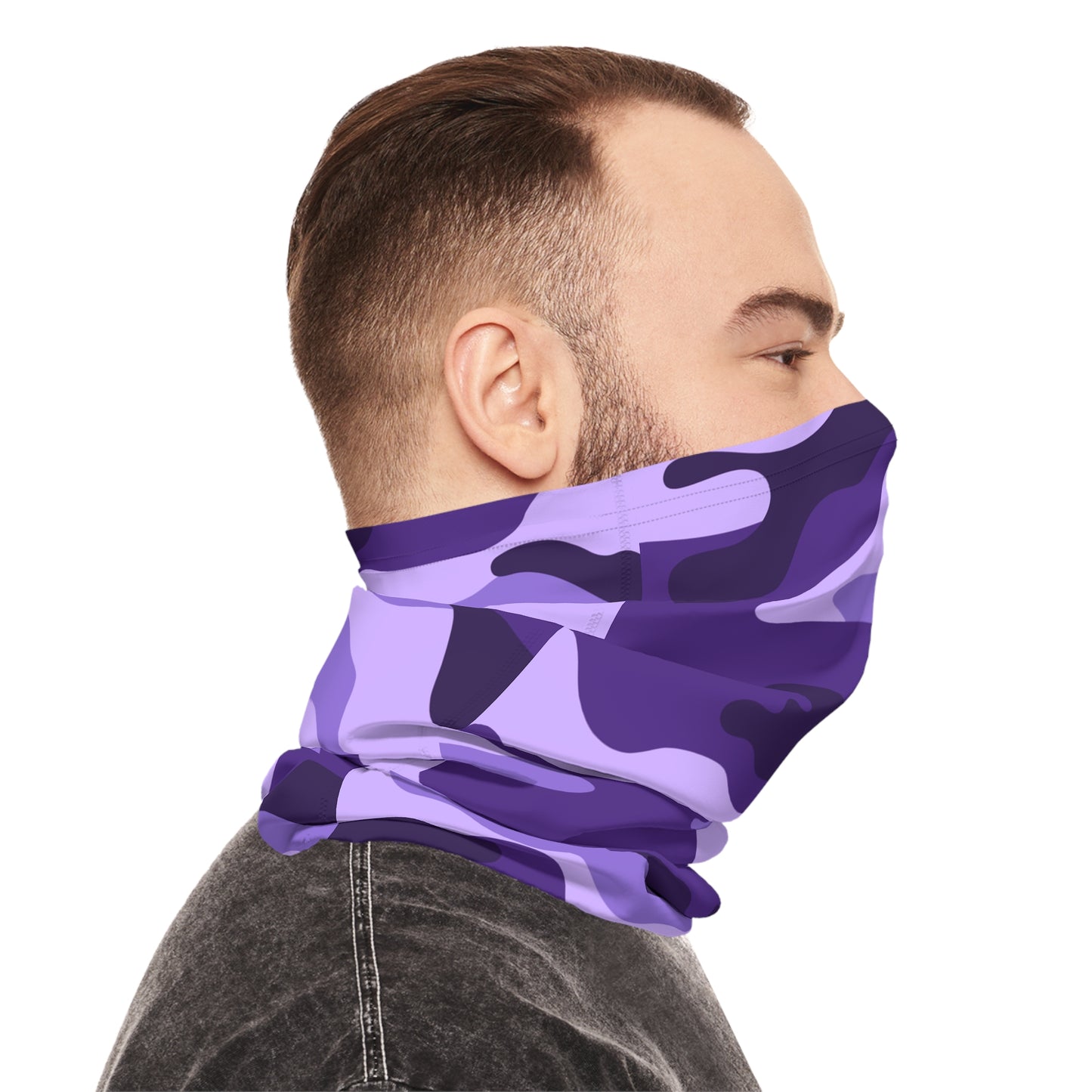 Bass King Swamp Green and Purple Sun Hoodie and Neck Gaiter Bundle