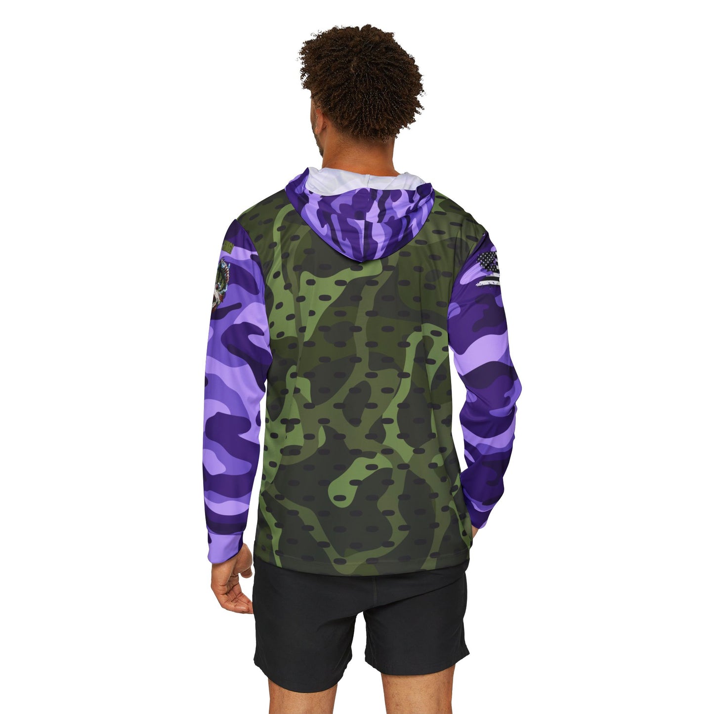 Bass King Swamp Green and Purple Sun Hoodie and Neck Gaiter Bundle