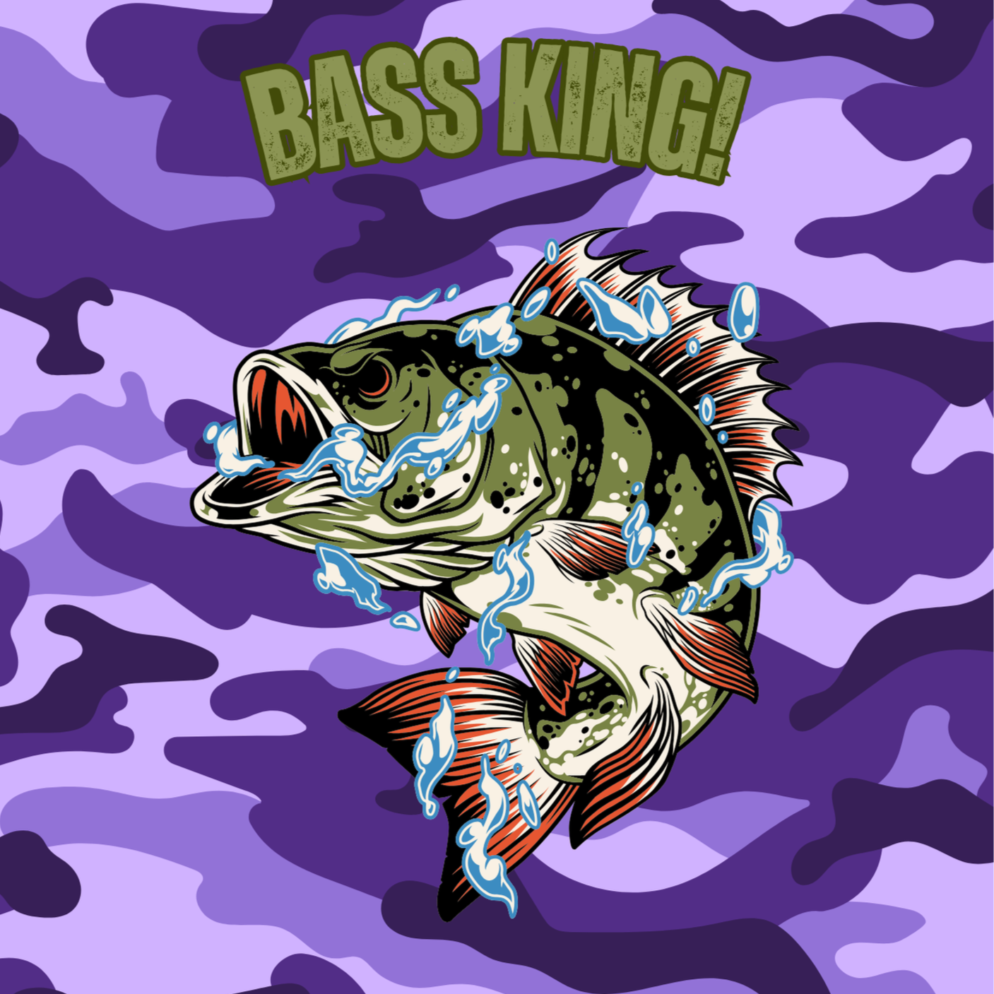 Bass King Swamp Green and Purple Sun Hoodie and Neck Gaiter Bundle