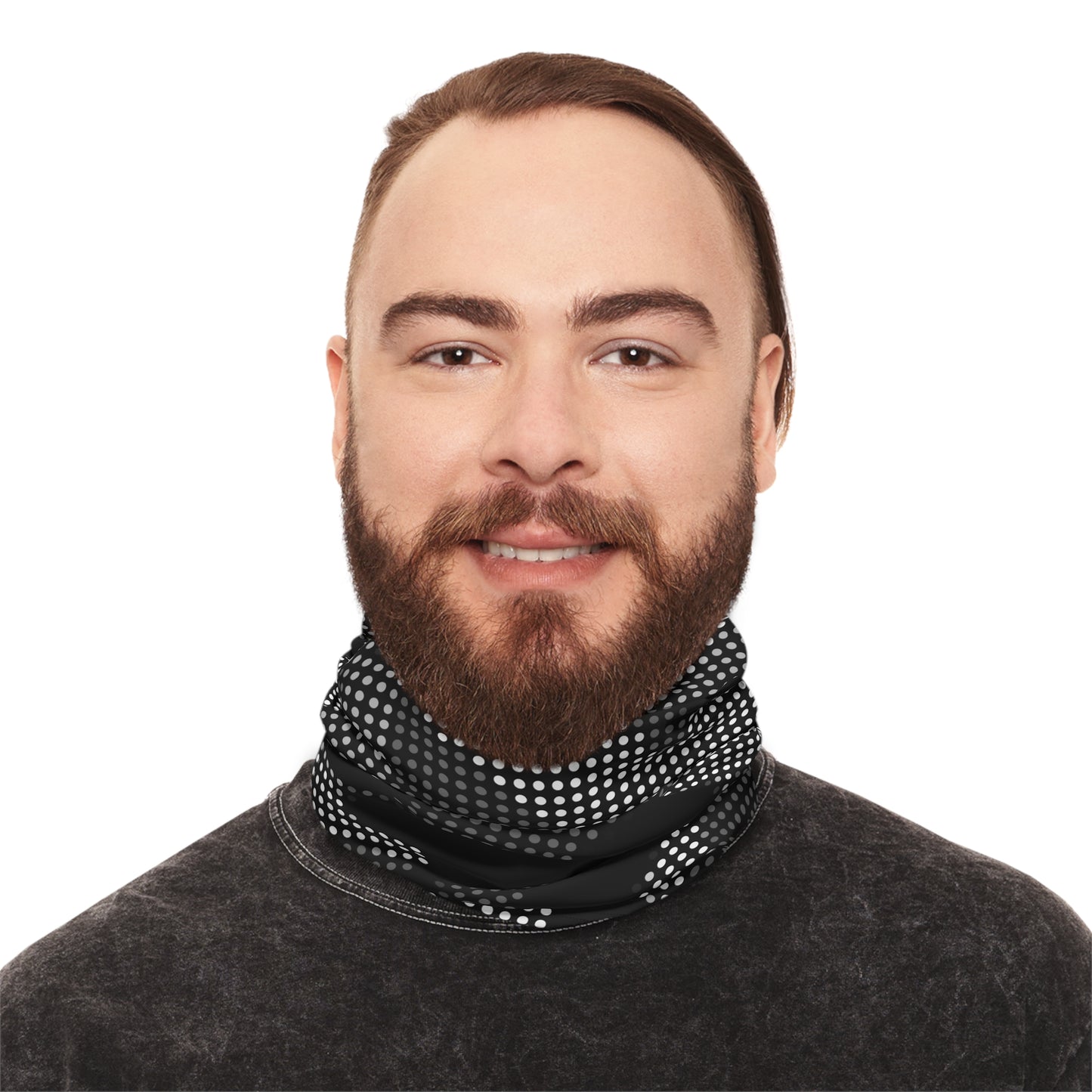 Black & Gray Camo Neck Gaiter – Lightweight Sun Protection for Fishing & Outdoor Use