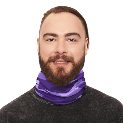Bass King Swamp Green and Purple Sun Hoodie and Neck Gaiter Bundle