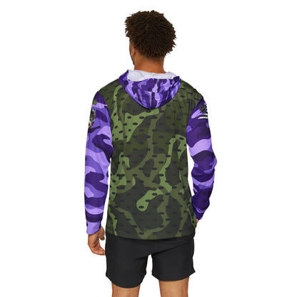 Bass King Swamp Green and Purple Sun Hoodie and Neck Gaiter Bundle